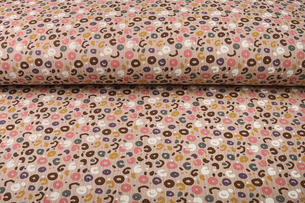 Oeko-Tex® Tessuto di Mussola Leopardo Rosa Cipria Oeko-Tex® Tessuto di Mussola Leopardo Rosa Cipria