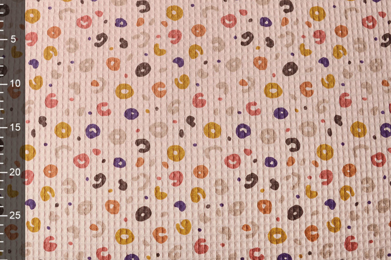 Oeko-Tex®  Wafel Jachtluipaard Poeder Roze Oeko-Tex®  Wafel Jachtluipaard Poeder Roze