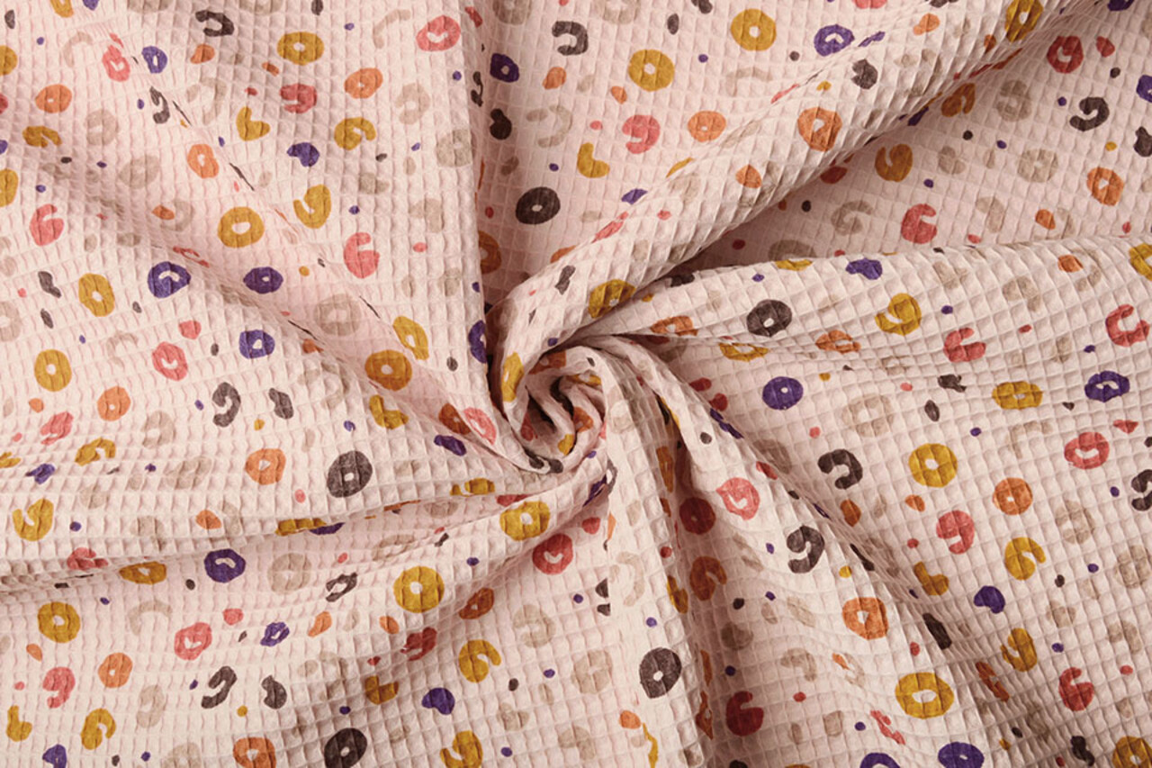 Oeko-Tex®  Wafel Jachtluipaard Poeder Roze Oeko-Tex®  Wafel Jachtluipaard Poeder Roze