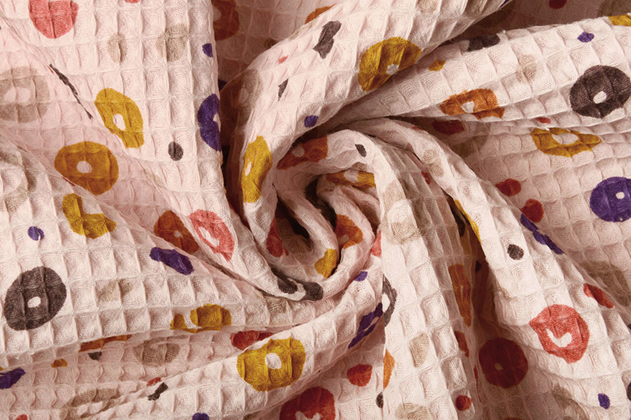 Oeko-Tex®  Wafel Jachtluipaard Poeder Roze Oeko-Tex®  Wafel Jachtluipaard Poeder Roze