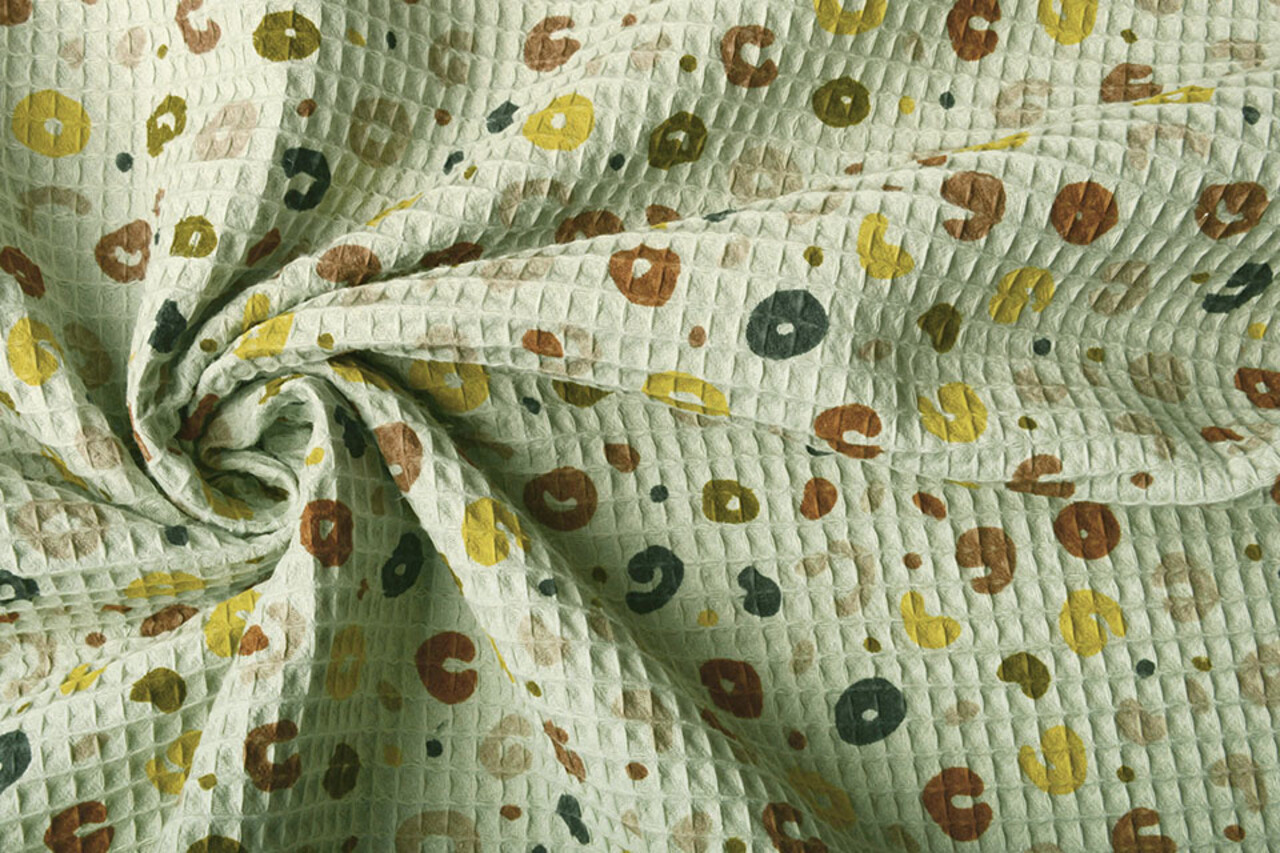 Oeko-Tex®  Wafel Jachtluipaard Oud Mint Oeko-Tex®  Wafel Jachtluipaard Oud Mint