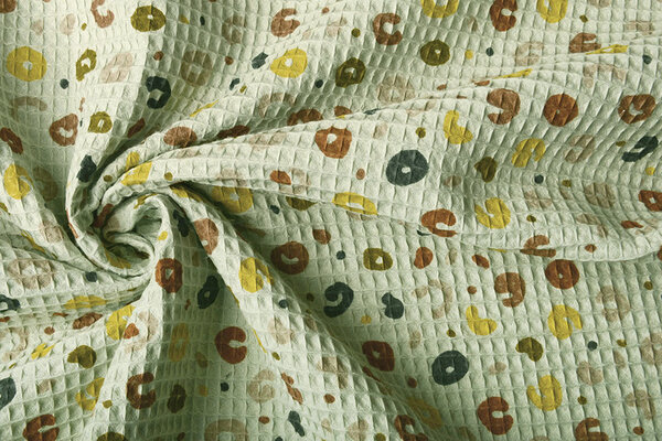 Oeko-Tex®  Wafel Jachtluipaard Oud Mint Oeko-Tex®  Wafel Jachtluipaard Oud Mint