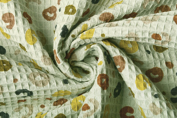 Oeko-Tex® Nid d’Abeille Guépard Ancien Menthe Oeko-Tex® Nid d’Abeille Guépard Ancien Menthe