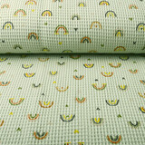 Oeko-Tex® Nid d’Abeille Arc-en-Ciel avec Cœurs Ancien Vert Menthe Oeko-Tex® Nid d’Abeille Arc-en-Ciel avec Cœurs Ancien Vert Menthe