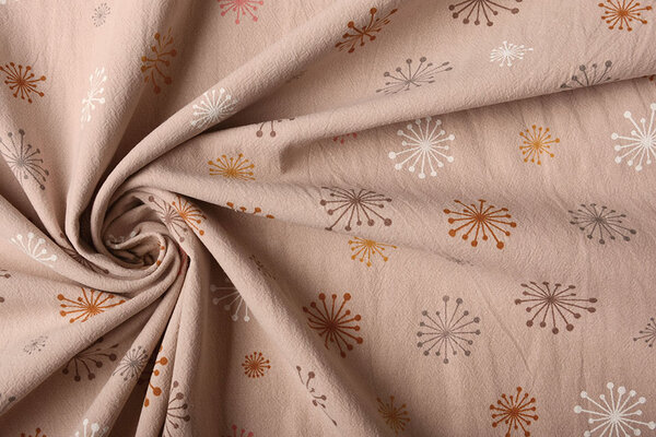 Oeko-Tex®  100% Gewassen Katoen Paardebloem Poeder Roze