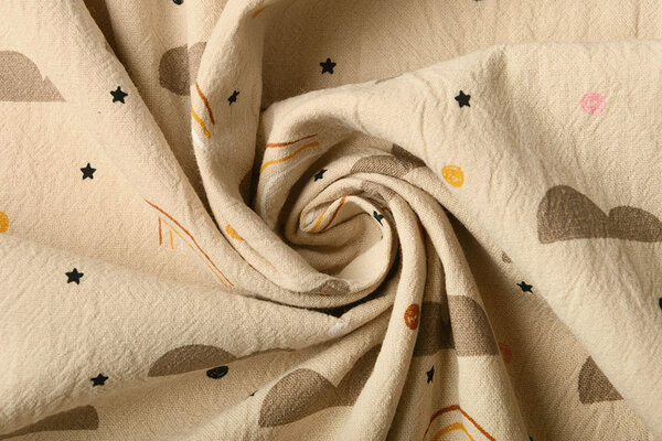 Oeko-Tex®  100% Gewaschene Baumwolle Regenbogenwolken Hell Sand