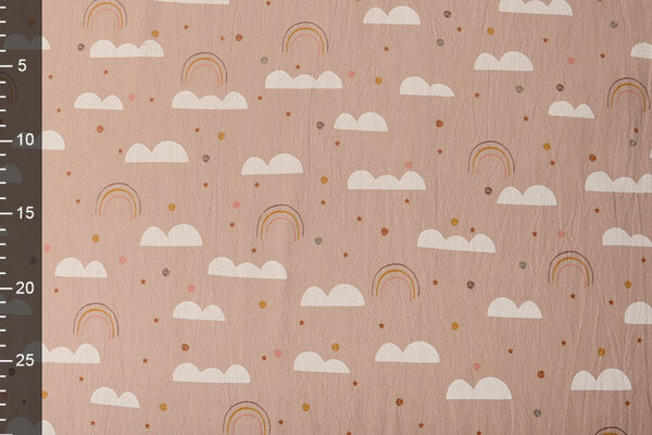 Oeko-Tex®  100% Gewaschene Baumwolle Regenbogenwolken Puderrosa Oeko-Tex®  100% Gewaschene Baumwolle Regenbogenwolken Puderrosa