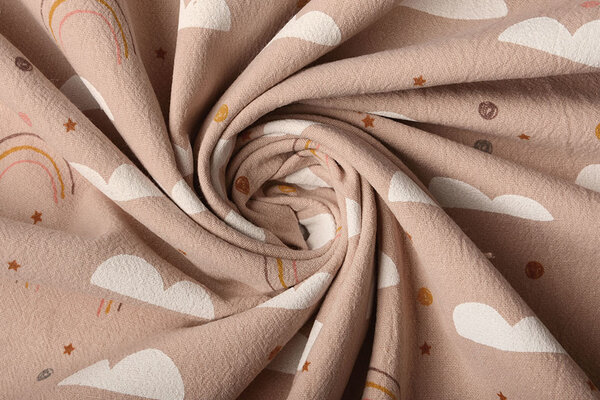 Oeko-Tex®  100% Gewaschene Baumwolle Regenbogenwolken Puderrosa Oeko-Tex®  100% Gewaschene Baumwolle Regenbogenwolken Puderrosa