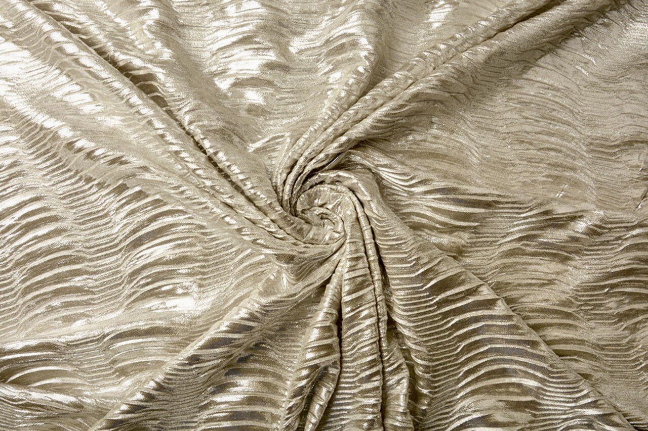 Plissé Lamé Licht Goud