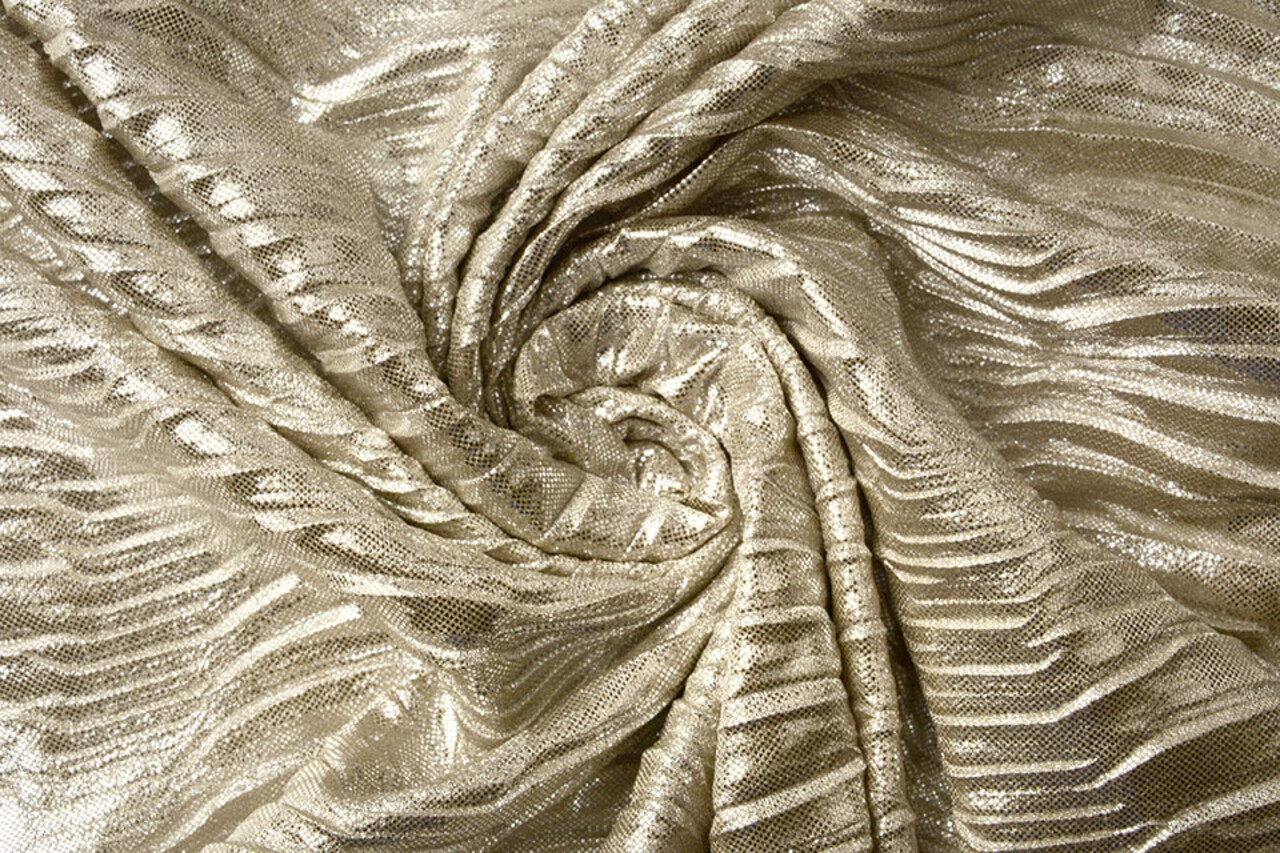 Plissé Lamé Licht Goud