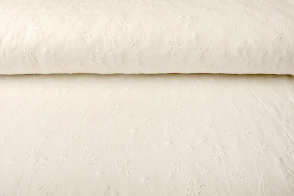 Jersey Bordado Inglés Daisy Crema
