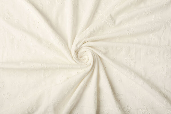 Jersey Broderie Anglaise Daisy Crème Jersey Broderie Anglaise Daisy Crème