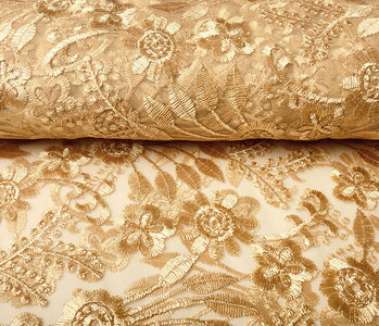 Mesh Embroidered June Gold