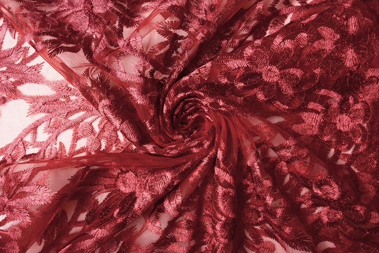 Netz Bestickt Eline Rot