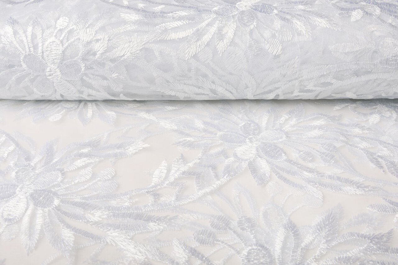 Mesh Embroidered  Eline White Mesh Embroidered  Eline White
