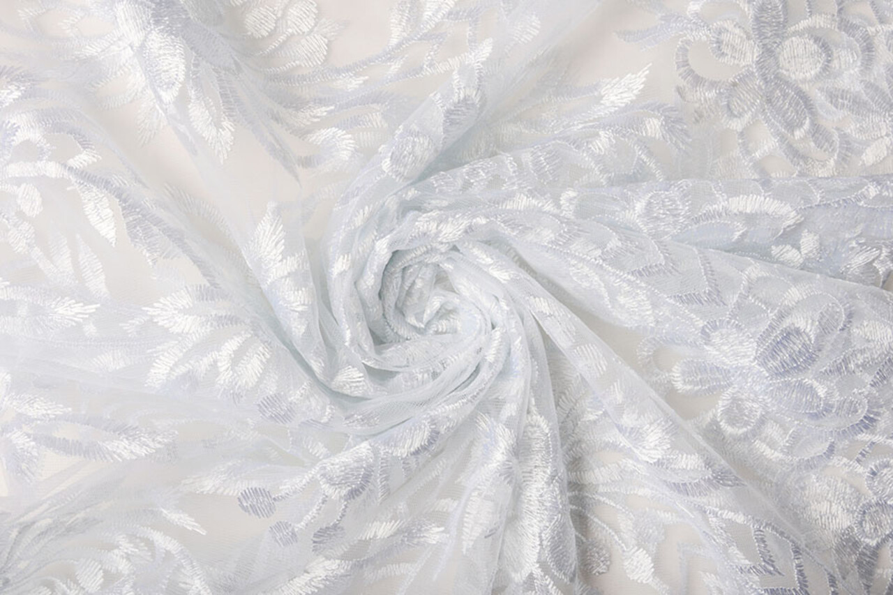 Mesh Embroidered  Eline White Mesh Embroidered  Eline White