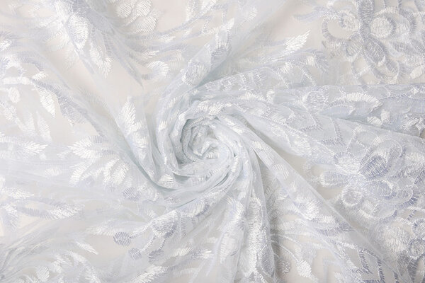 Netz Bestickt Eline Weiß