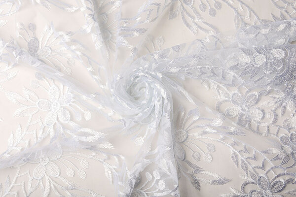 Mesh Embroidered  Eline White Mesh Embroidered  Eline White