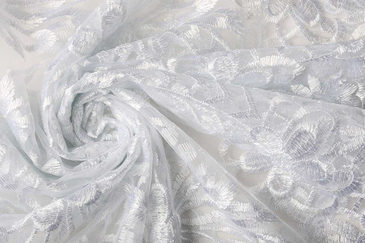Mesh Embroidered  Eline White Mesh Embroidered  Eline White