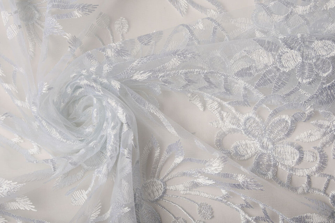 Mesh Embroidered  Eline White Mesh Embroidered  Eline White