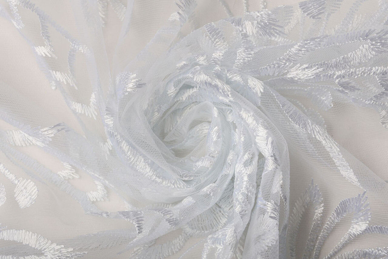 Mesh Embroidered  Eline White Mesh Embroidered  Eline White