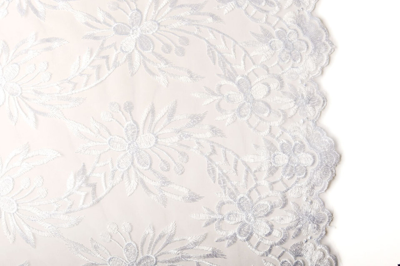 Mesh Embroidered  Eline White Mesh Embroidered  Eline White