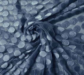 Fine Tulle Pois Blu Denim Fine Tulle Pois Blu Denim