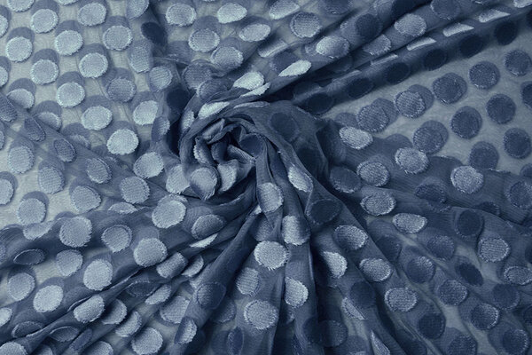 Fine Tulle Pois Blu Denim Fine Tulle Pois Blu Denim