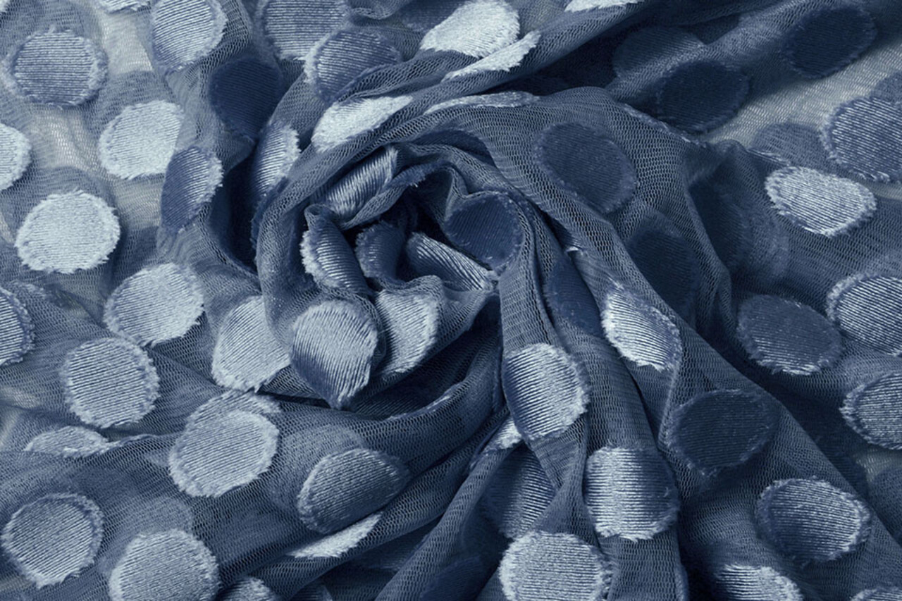 Fina Tul Puntos Denim Azul Fina Tul Puntos Denim Azul