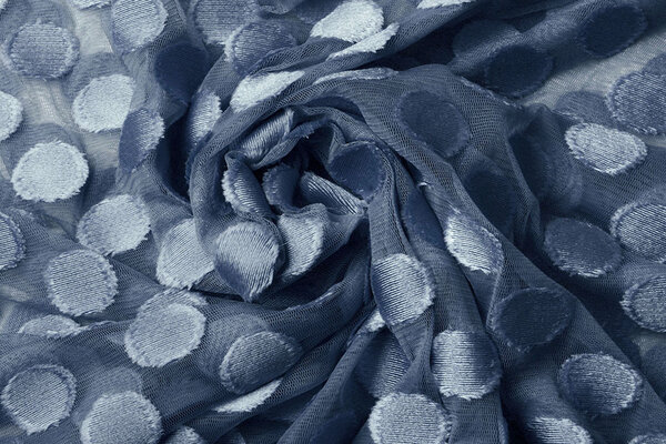 Fine Tulle Pois Blu Denim Fine Tulle Pois Blu Denim