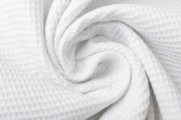 Oeko-Tex®  Mini Waffle Pique Fabric White Oeko-Tex®  Mini Waffle Pique Fabric White