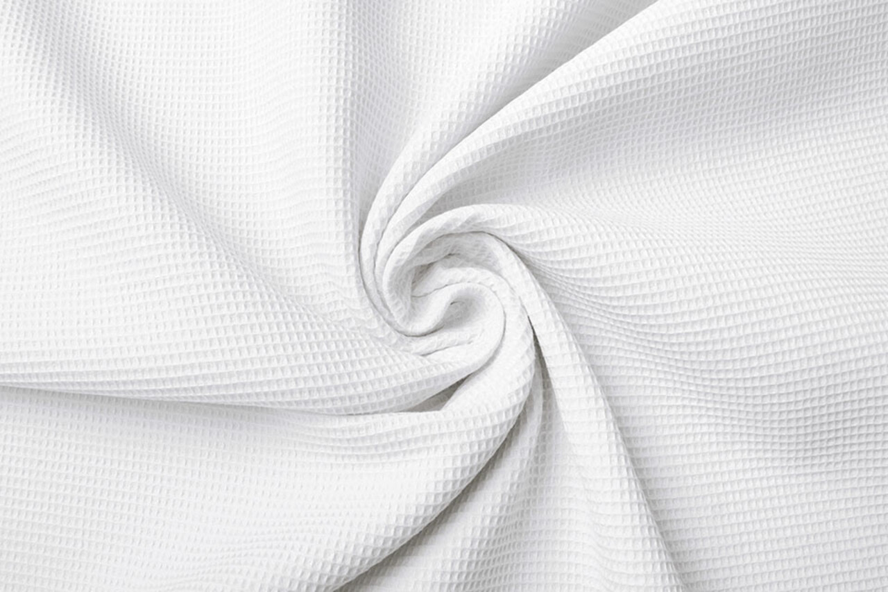 Oeko-Tex®  Mini Waffle Pique Fabric White Oeko-Tex®  Mini Waffle Pique Fabric White