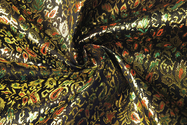 Broccato Kaupapa Blu Navy Oro Multicolore Broccato Kaupapa Blu Navy Oro Multicolore