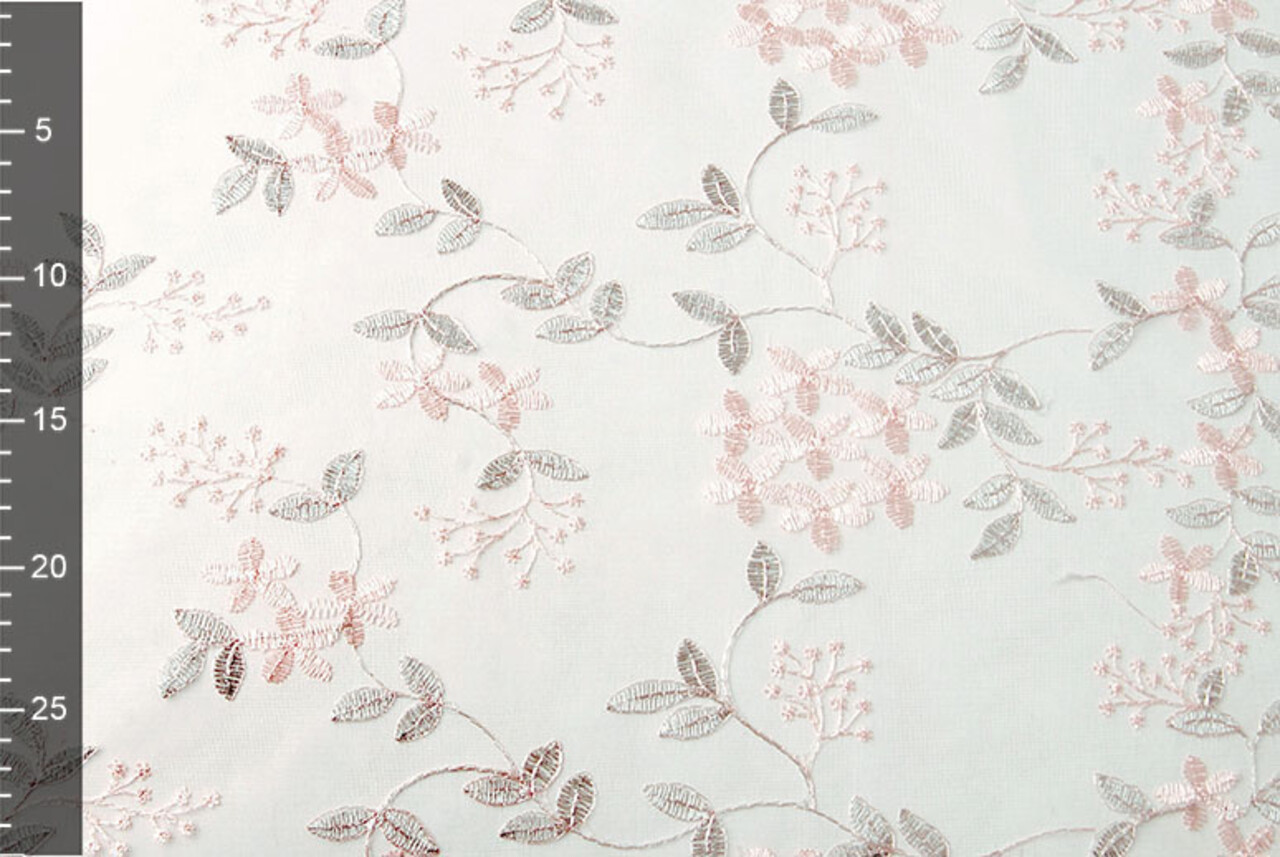Netz Bestickt Evi Rosa Silber