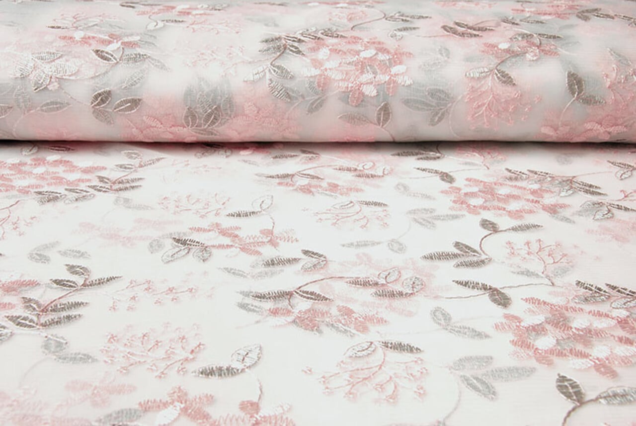 Malla Bordado Juul Evi Rosa Plateado Malla Bordado Juul Evi Rosa Plateado