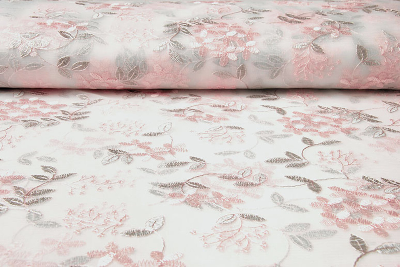 Mesh Embroidered Evi Pink Silber