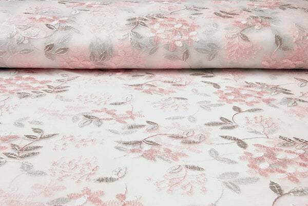 Malla Bordado Juul Evi Rosa Plateado Malla Bordado Juul Evi Rosa Plateado