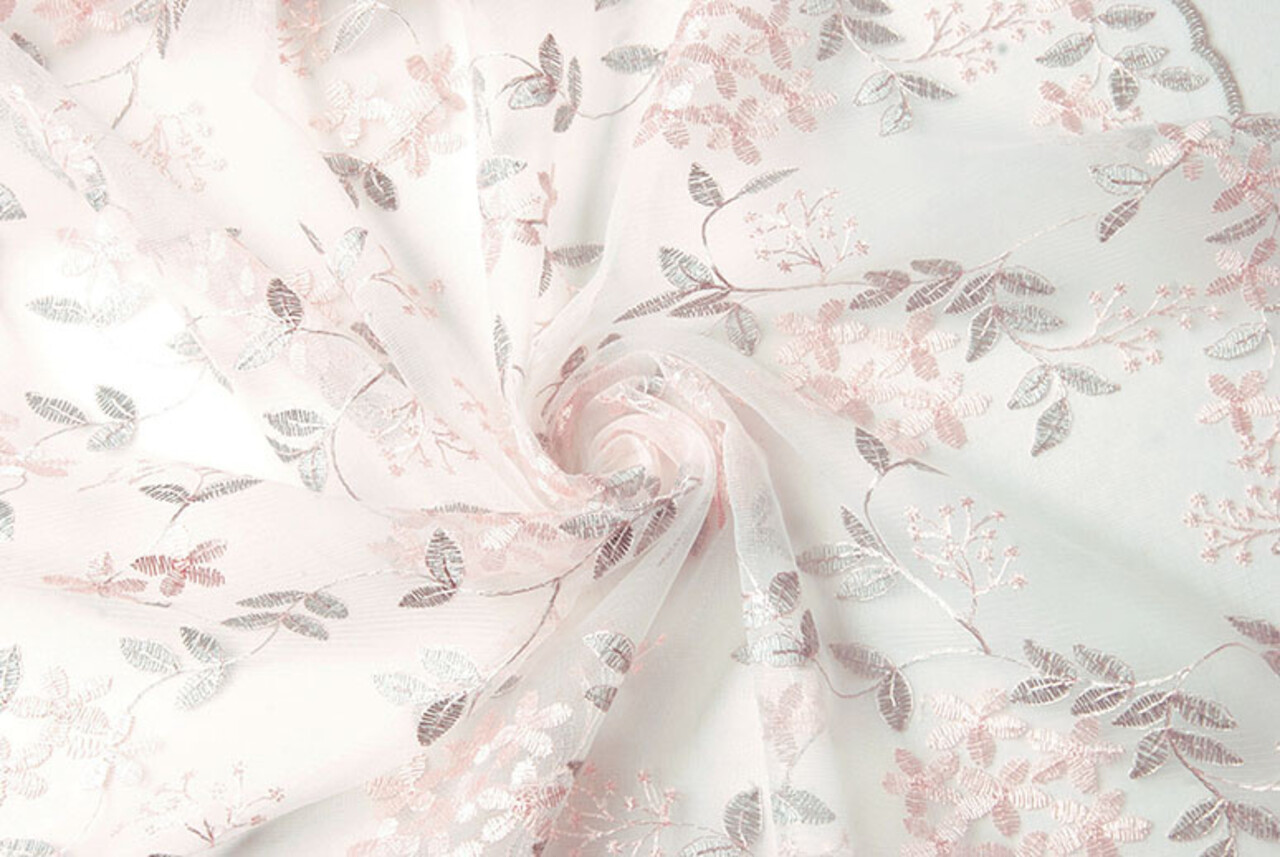 Netz Bestickt Evi Rosa Silber