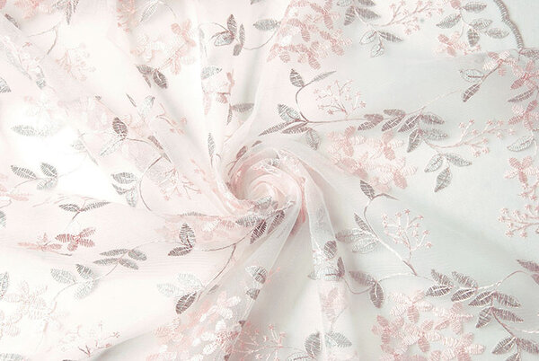 Mesh Embroidered Evi Pink Silber