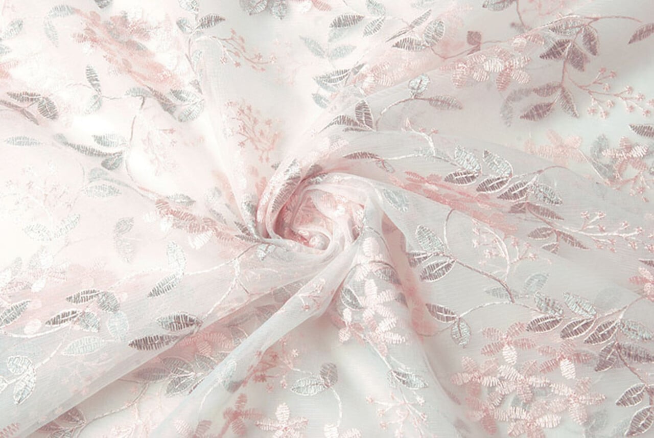Malla Bordado Juul Evi Rosa Plateado Malla Bordado Juul Evi Rosa Plateado