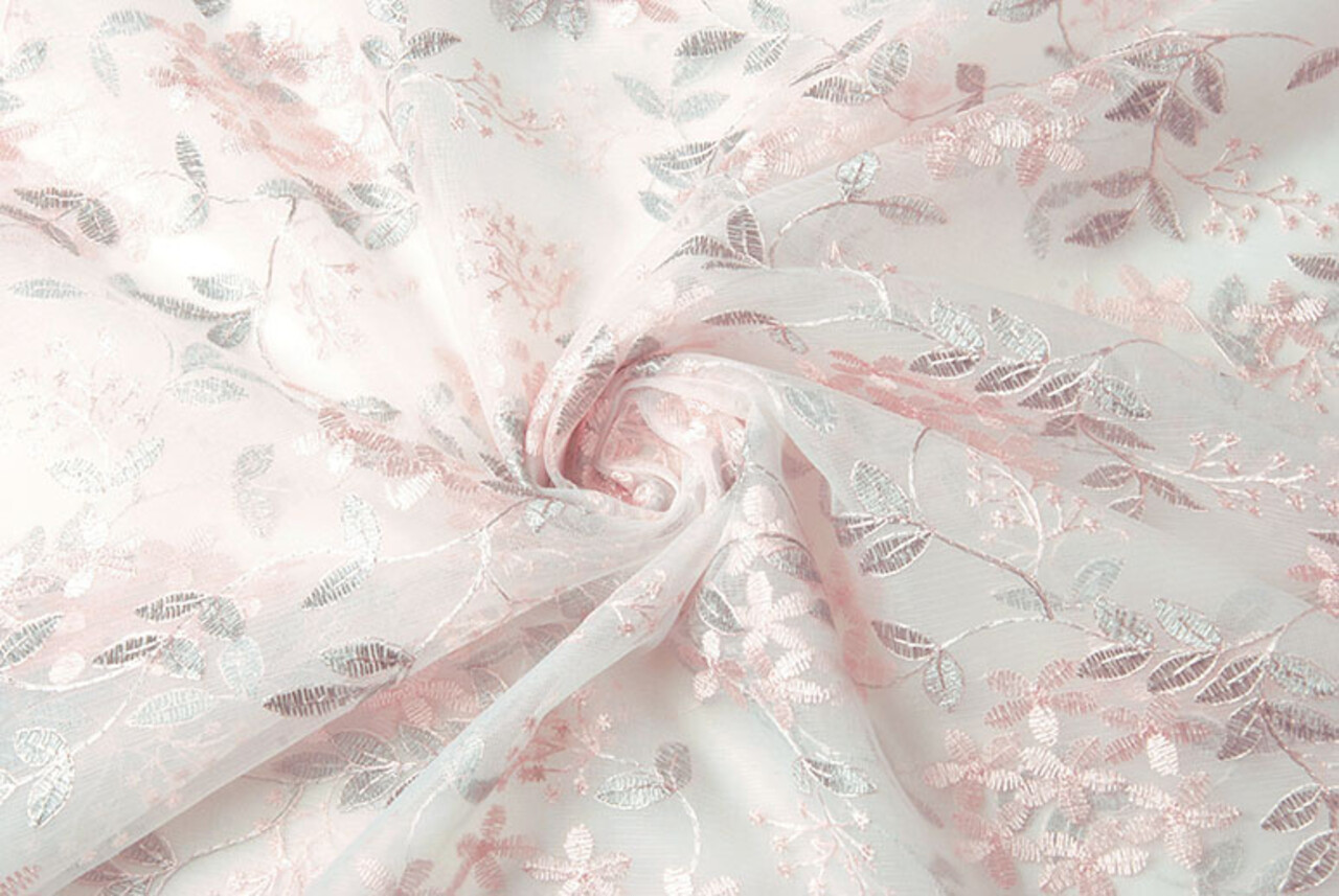 Mesh Embroidered Evi Pink Silber
