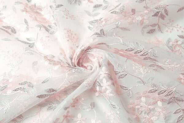 Malla Bordado Juul Evi Rosa Plateado Malla Bordado Juul Evi Rosa Plateado