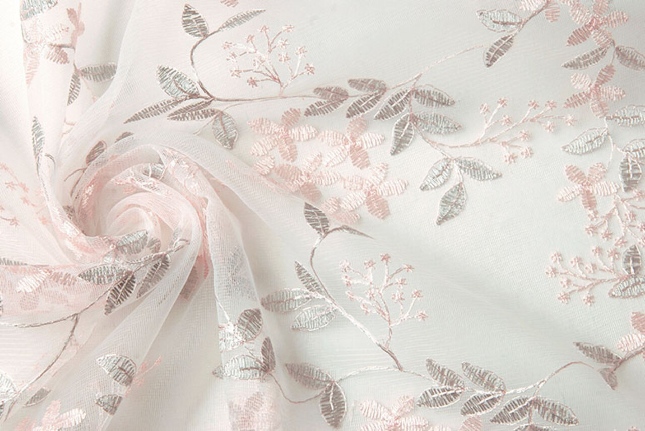 Netz Bestickt Evi Rosa Silber