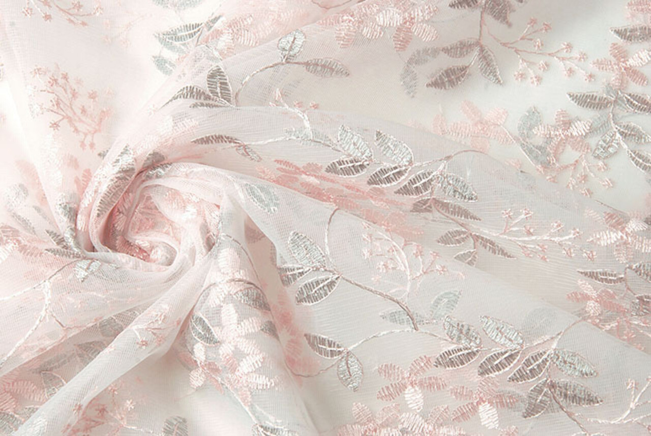 Mesh Embroidered Evi Pink Silber