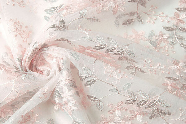 Mesh Embroidered Evi Pink Silber