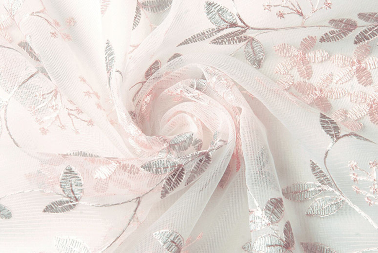 Netz Bestickt Evi Rosa Silber