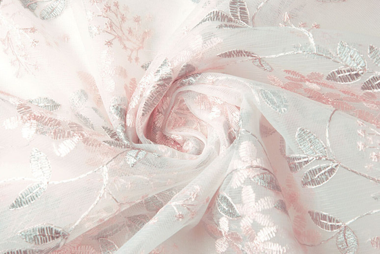 Netz Bestickt Evi Rosa Silber