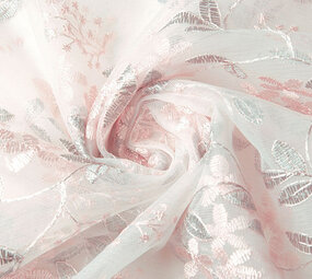 Mesh Geborduurd Evi Roze Zilver Mesh Geborduurd Evi Roze Zilver