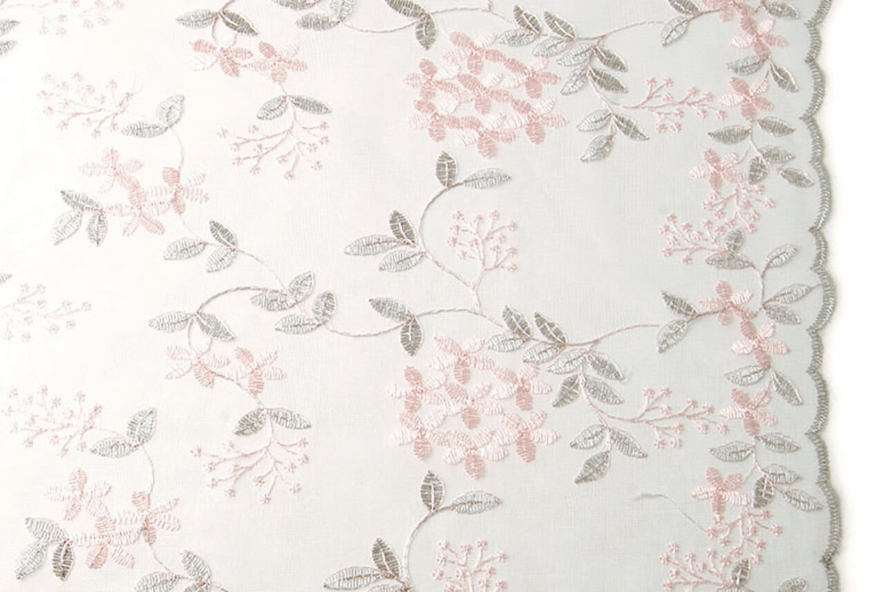 Malla Bordado Juul Evi Rosa Plateado Malla Bordado Juul Evi Rosa Plateado