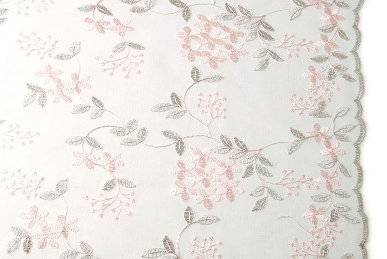 Netz Bestickt Evi Rosa Silber